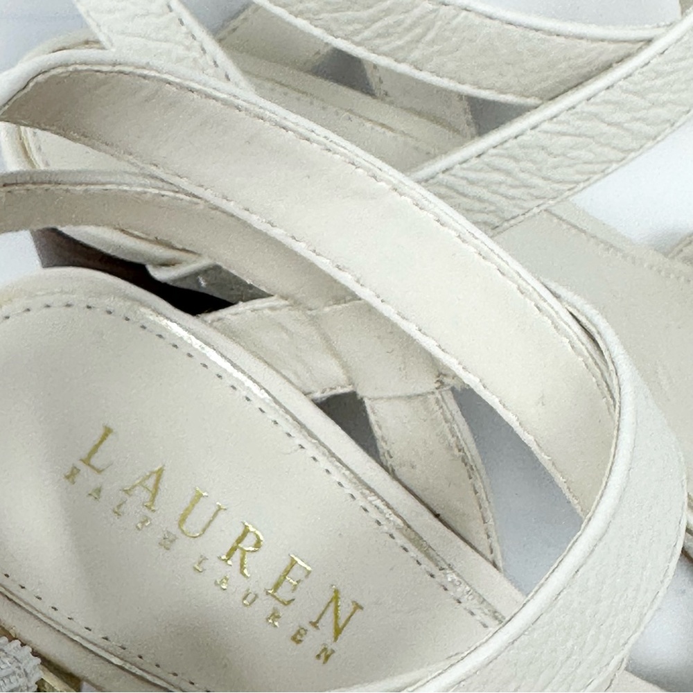 NEW Ralph Lauren Luna 3" Heel Leather Sandals
Shoes 8.5 White Chalk - Picture 5 of 13